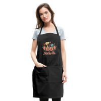 Floral Hair Stylist Michelle Adjustable Apron - black