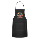 Floral Hair Stylist Michelle Adjustable Apron - black