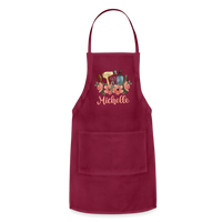 Floral Hair Stylist Michelle Adjustable Apron - burgundy