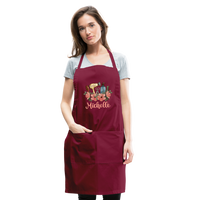 Floral Hair Stylist Michelle Adjustable Apron - burgundy