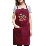 Floral Hair Stylist Michelle Adjustable Apron - burgundy