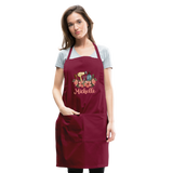 Floral Hair Stylist Michelle Adjustable Apron - burgundy