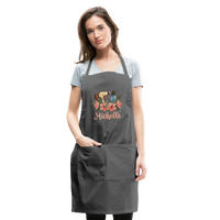 Floral Hair Stylist Michelle Adjustable Apron - charcoal