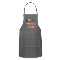Floral Hair Stylist Michelle Adjustable Apron - charcoal