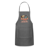 Floral Hair Stylist Michelle Adjustable Apron - charcoal