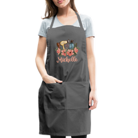 Floral Hair Stylist Michelle Adjustable Apron - charcoal