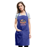 Floral Hair Stylist Michelle Adjustable Apron - royal blue