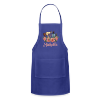 Floral Hair Stylist Michelle Adjustable Apron - royal blue