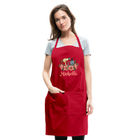Floral Hair Stylist Michelle Adjustable Apron - red
