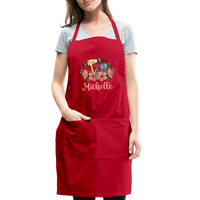 Floral Hair Stylist Michelle Adjustable Apron - red