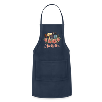 Floral Hair Stylist Michelle Adjustable Apron - navy