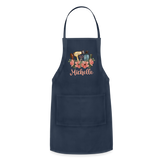Floral Hair Stylist Michelle Adjustable Apron - navy