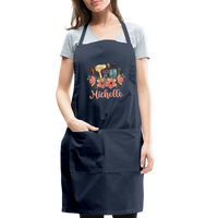 Floral Hair Stylist Michelle Adjustable Apron - navy