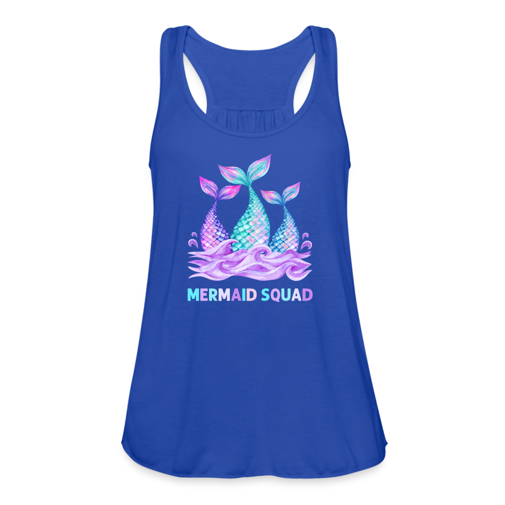Mermaid Squad Women's Flowy Tank Top by Bella - royal blue