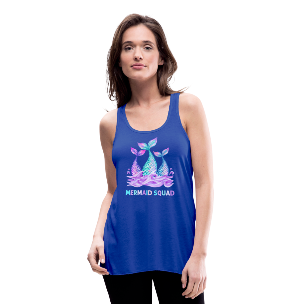 Mermaid Squad Women's Flowy Tank Top by Bella - royal blue
