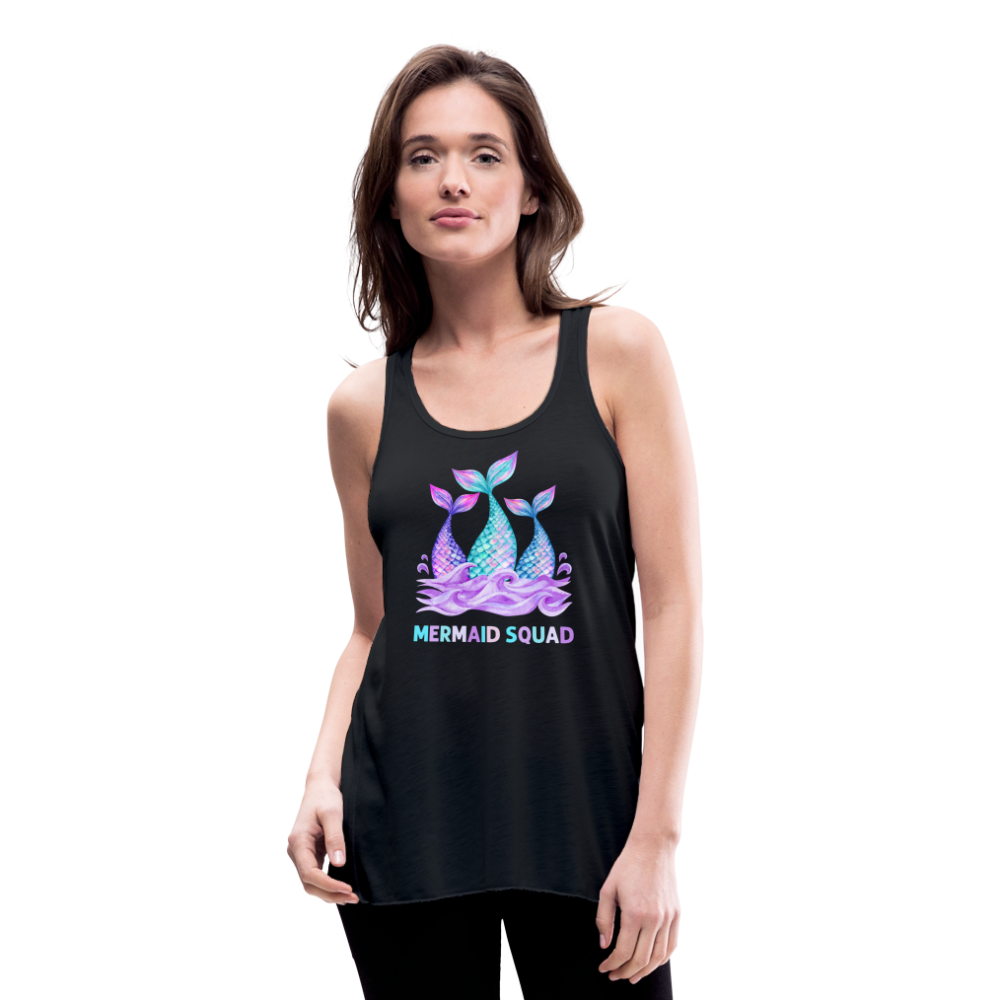 Mermaid Squad Women's Flowy Tank Top by Bella - black