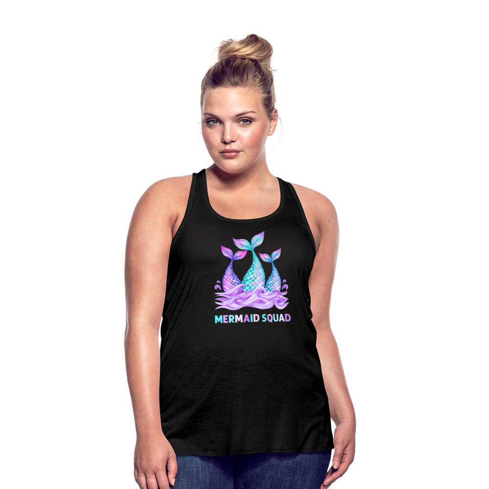 Mermaid Squad Women's Flowy Tank Top by Bella - black