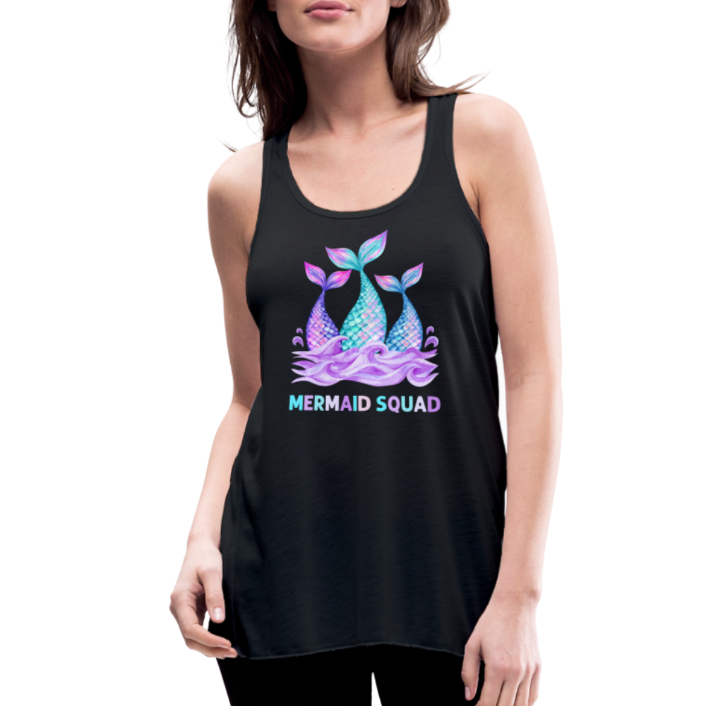Mermaid Squad Women's Flowy Tank Top by Bella - black