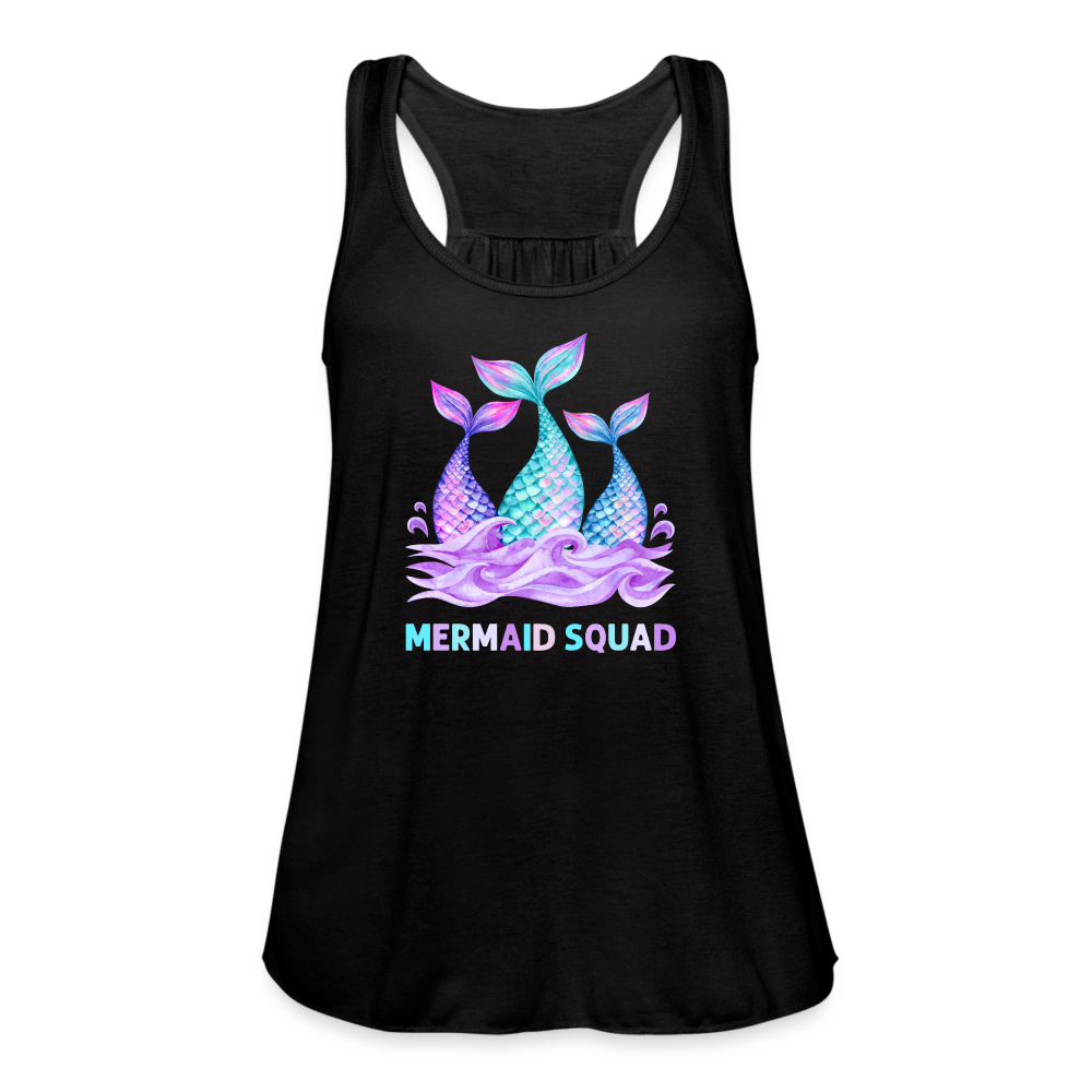 Mermaid Squad Women's Flowy Tank Top by Bella - black