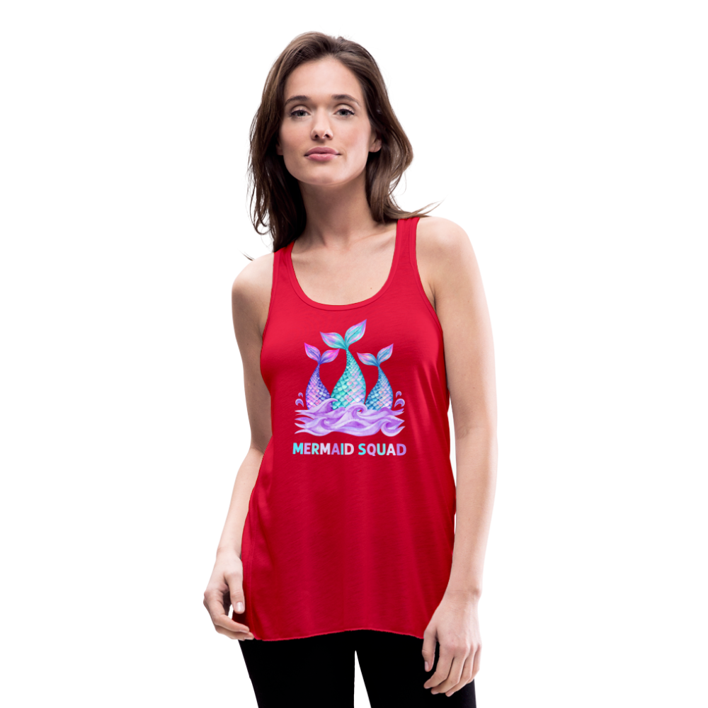 Mermaid Squad Women's Flowy Tank Top by Bella - red