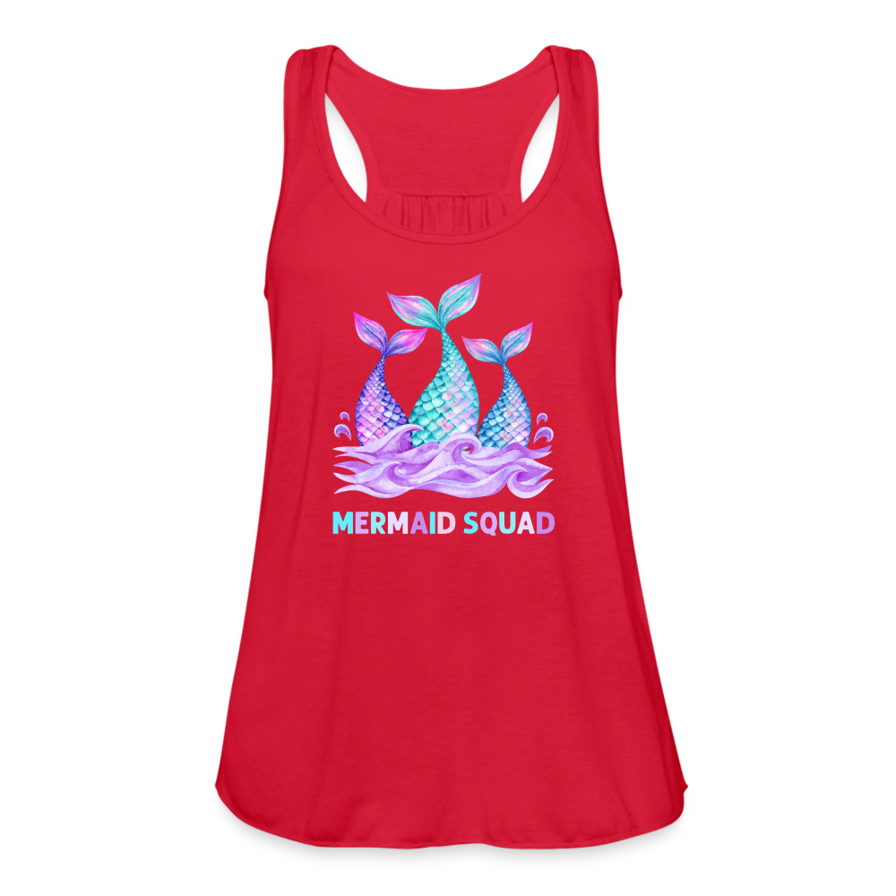 Mermaid Squad Women's Flowy Tank Top by Bella - red