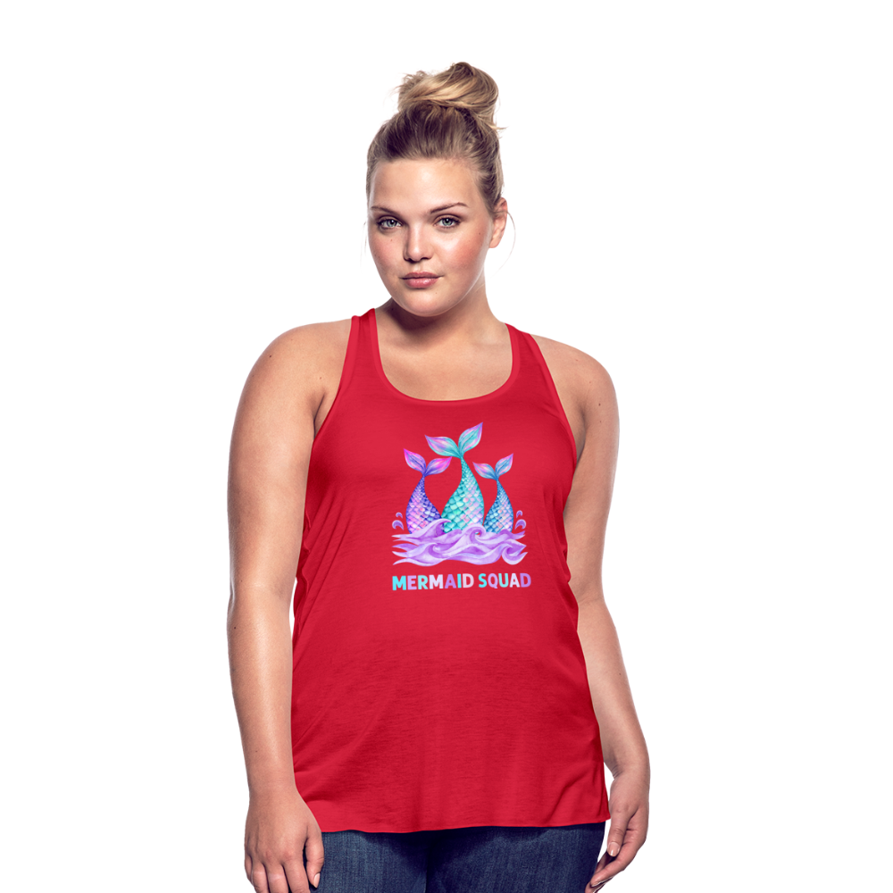 Mermaid Squad Women's Flowy Tank Top by Bella - red
