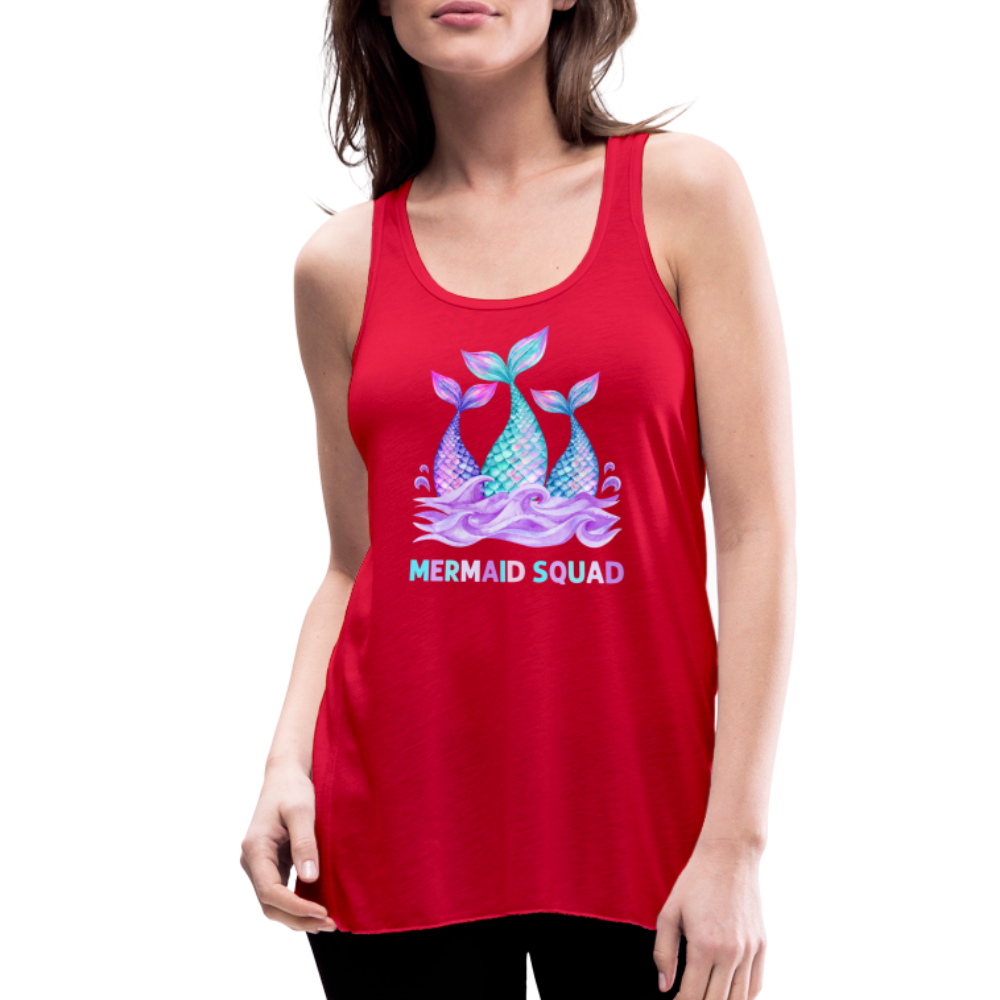 Mermaid Squad Women's Flowy Tank Top by Bella - red