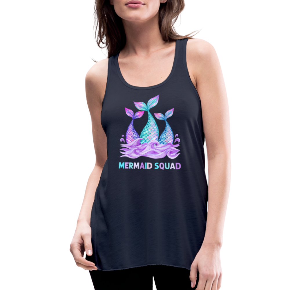 Mermaid Squad Women's Flowy Tank Top by Bella - navy