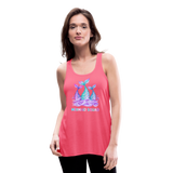 Mermaid Squad Women's Flowy Tank Top by Bella - neon pink