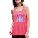 Mermaid Squad Women's Flowy Tank Top by Bella - neon pink