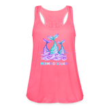 Mermaid Squad Women's Flowy Tank Top by Bella - neon pink