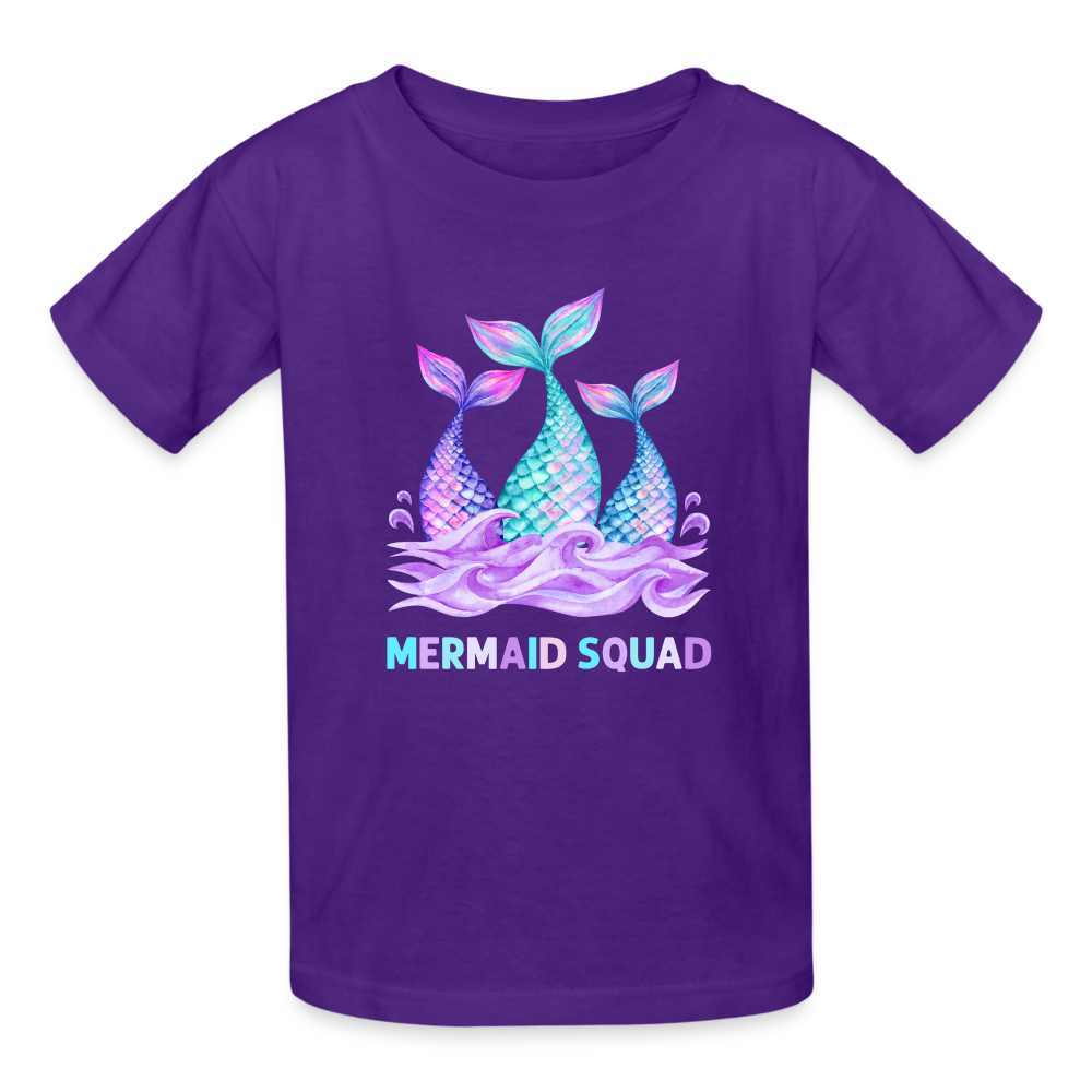 Mermaid Squad Gildan Ultra Cotton Youth T-Shirt - purple