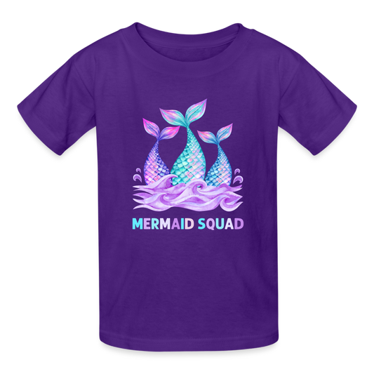 Mermaid Squad Gildan Ultra Cotton Youth T-Shirt - purple