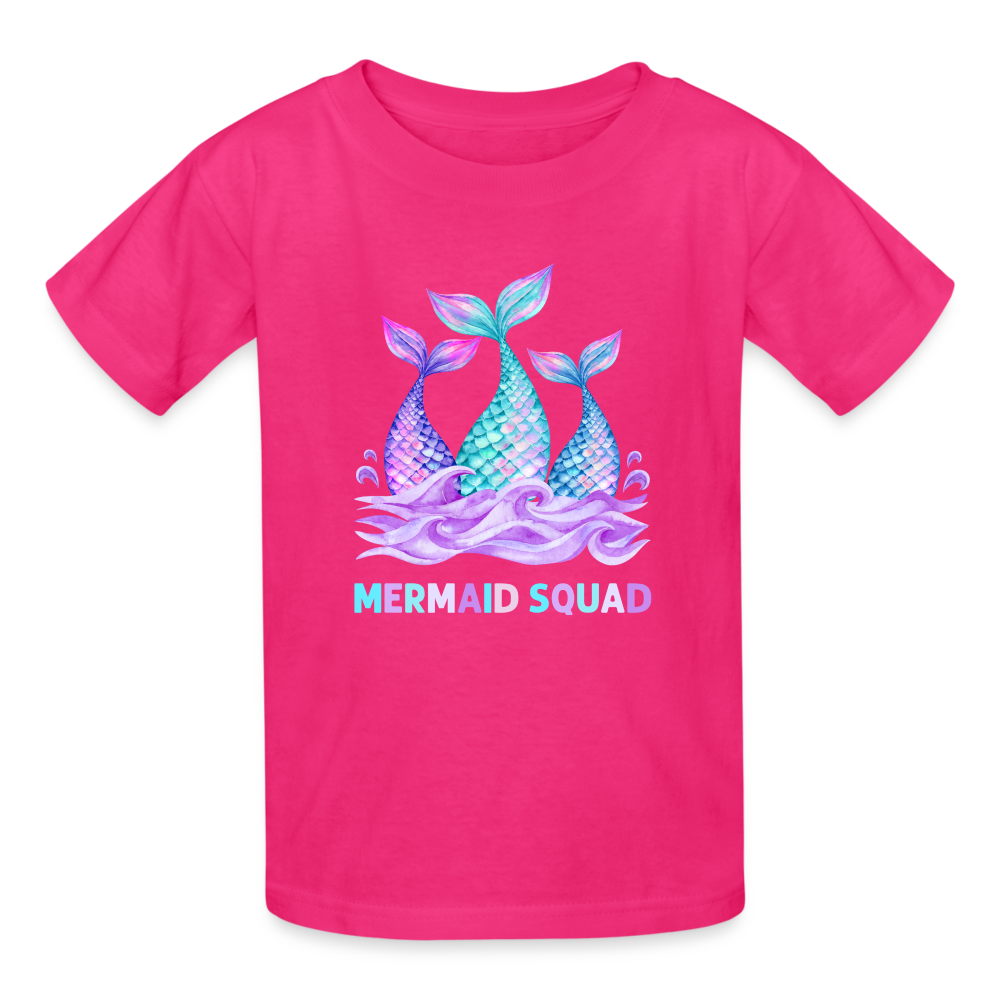 Mermaid Squad Gildan Ultra Cotton Youth T-Shirt - fuchsia
