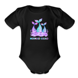 Mermaid Squad Organic Short Sleeve Baby Bodysuit - black
