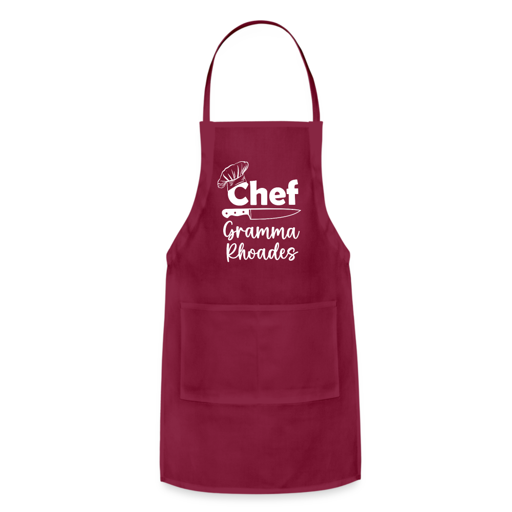 Chef Grandma Rhoades Adjustable Apron - burgundy