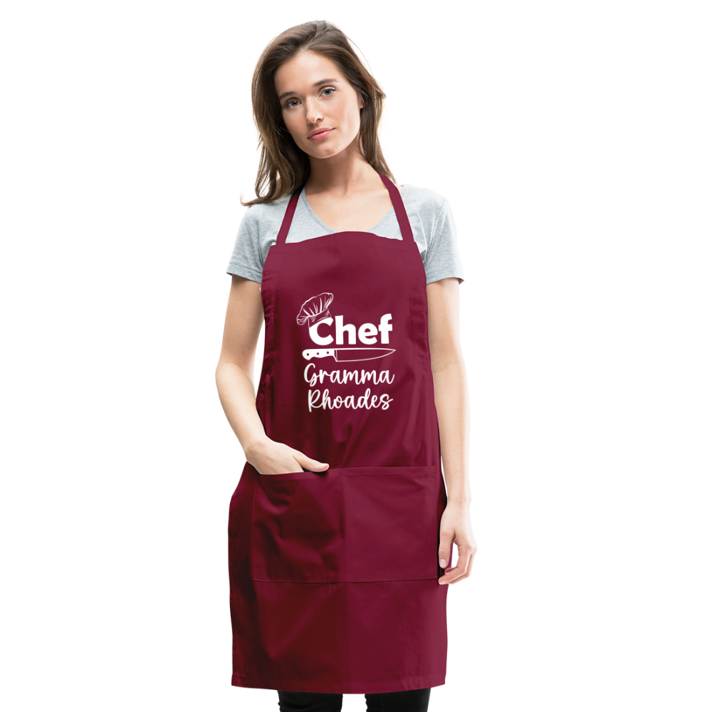 Chef Grandma Rhoades Adjustable Apron - burgundy