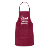 Chef Grandma Rhoades Adjustable Apron - burgundy