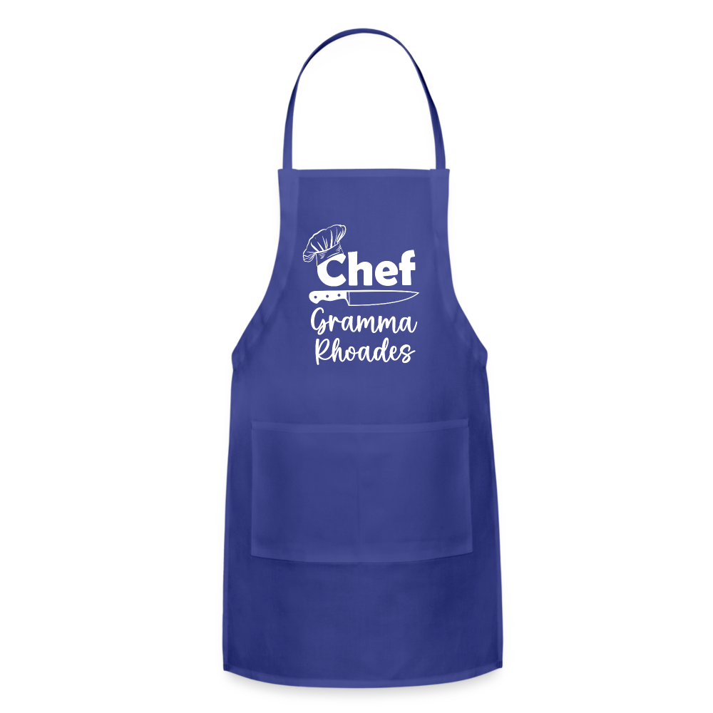 Chef Grandma Rhoades Adjustable Apron - royal blue
