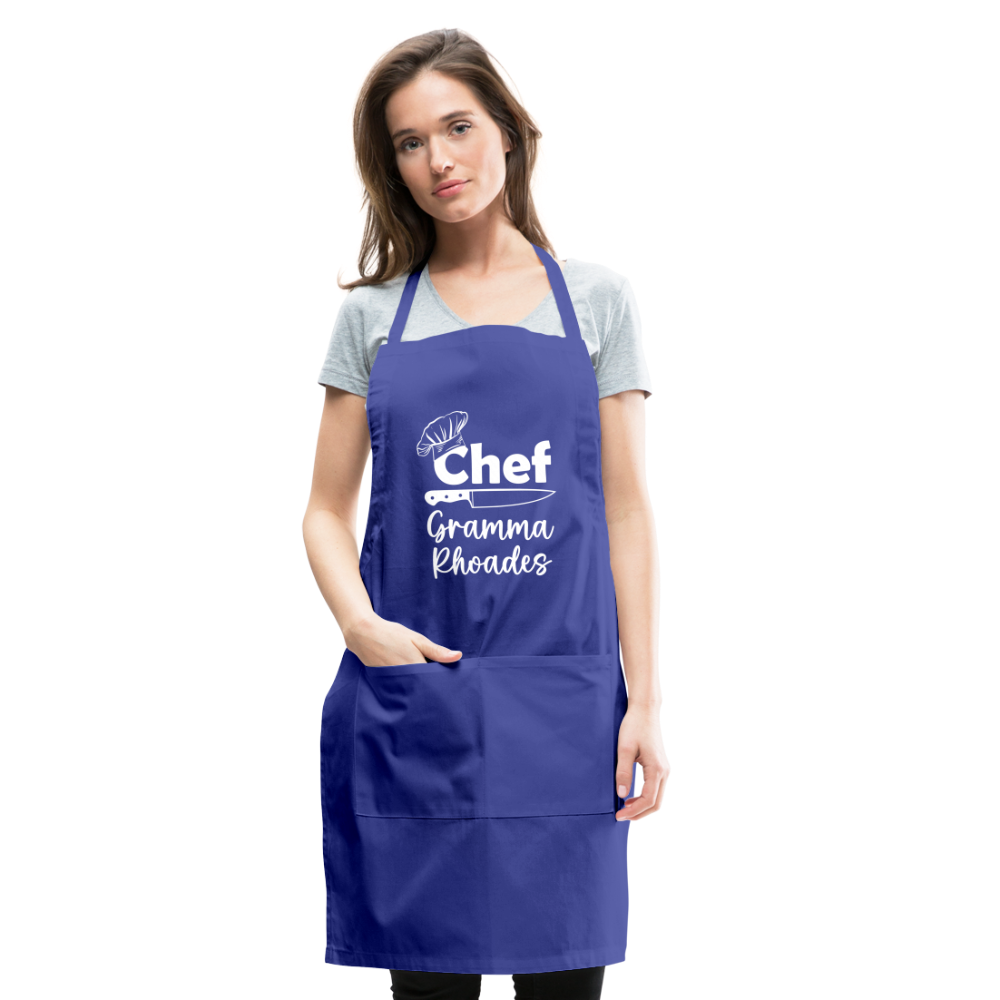 Chef Grandma Rhoades Adjustable Apron - royal blue