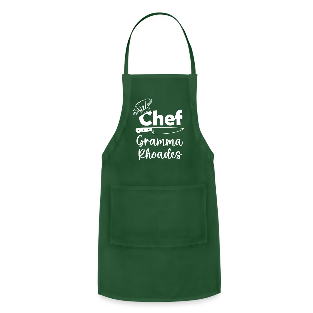 Chef Grandma Rhoades Adjustable Apron - forest green