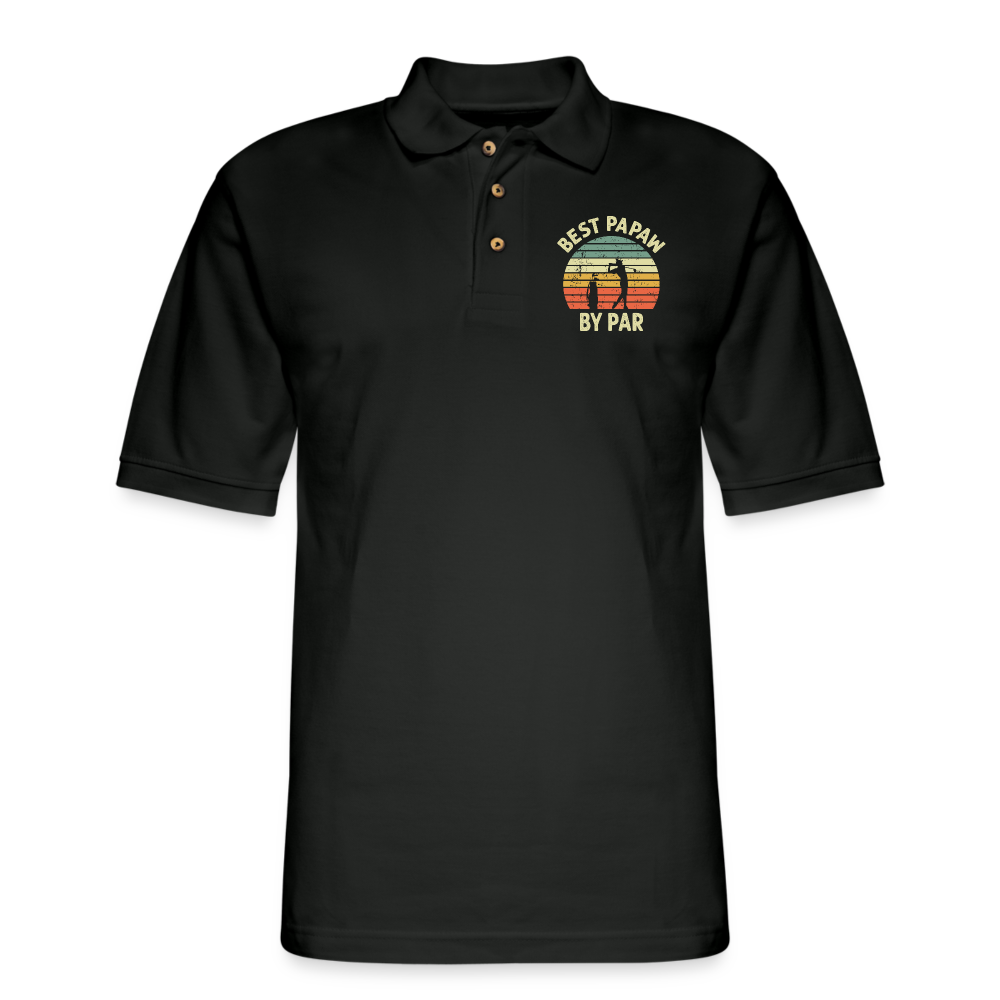 Best Papaw By Par Men's Pique Polo Shirt - black