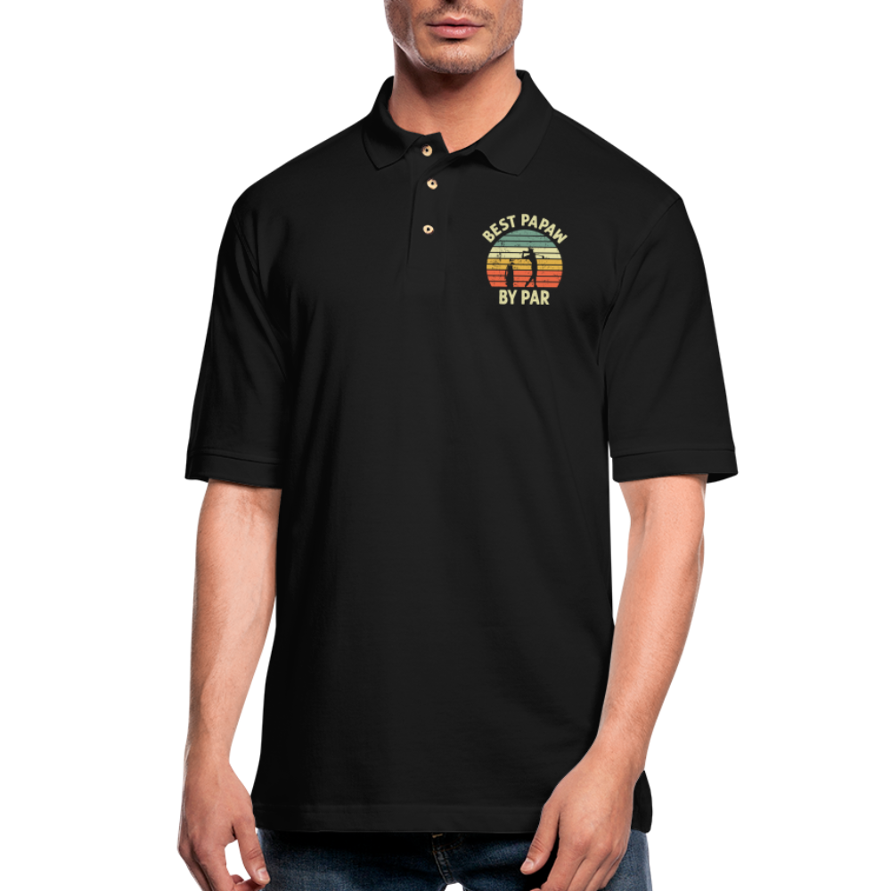 Best Papaw By Par Men's Pique Polo Shirt - black