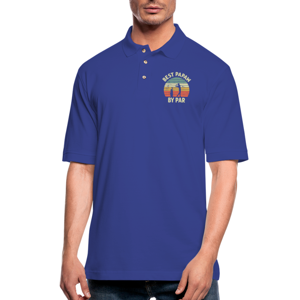 Best Papaw By Par Men's Pique Polo Shirt - royal blue