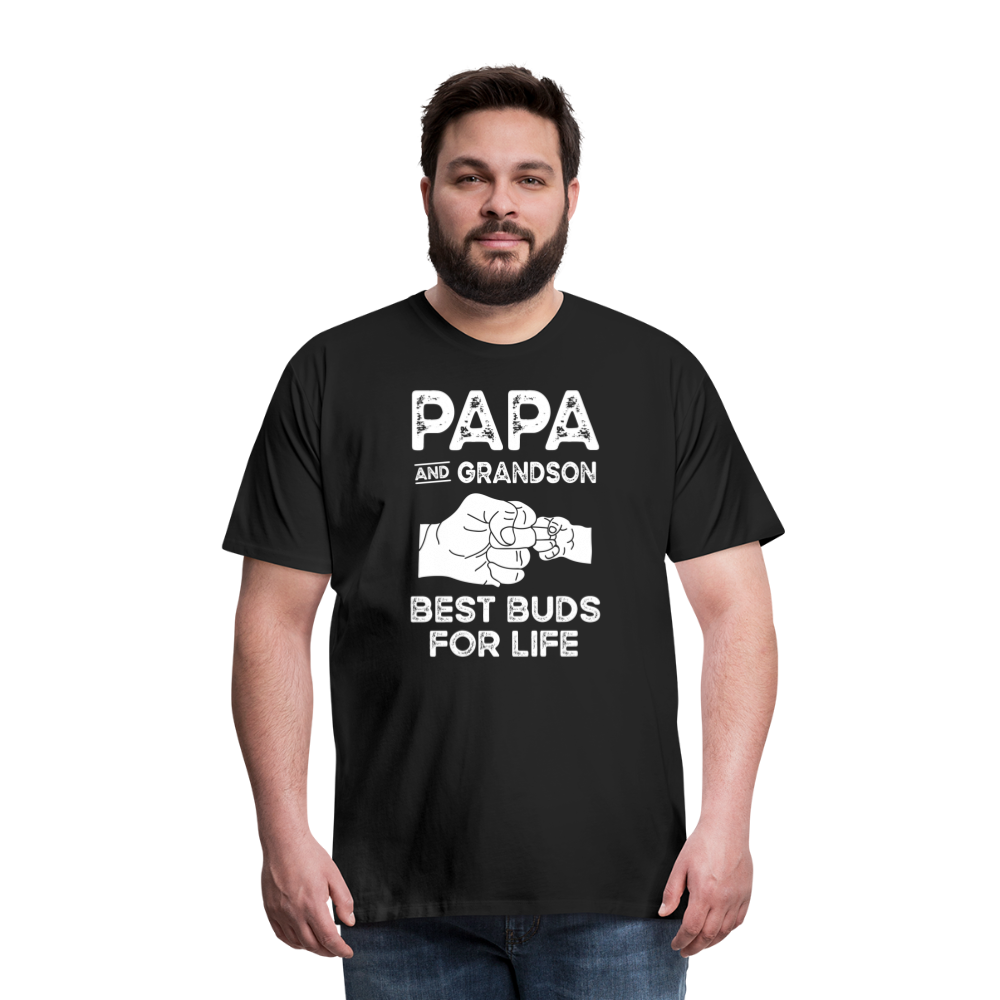 Papa and Grandson Best Buds for Life Men's Premium T-Shirt - black