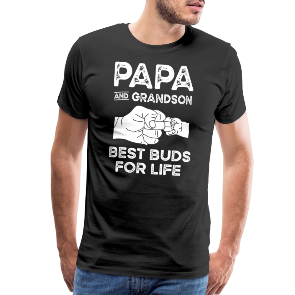 Papa and Grandson Best Buds for Life Men's Premium T-Shirt - black