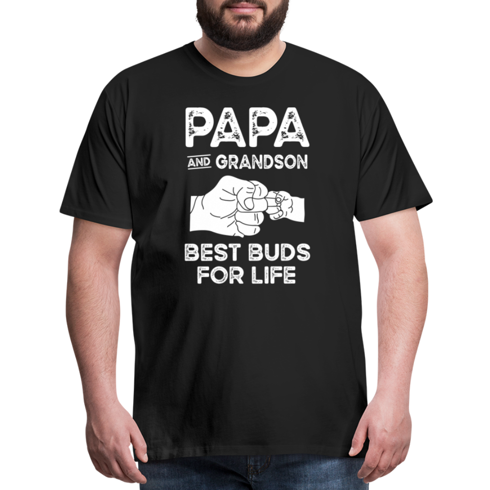 Papa and Grandson Best Buds for Life Men's Premium T-Shirt - black