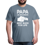 Papa and Grandson Best Buds for Life Men's Premium T-Shirt - steel blue