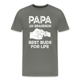 Papa and Grandson Best Buds for Life Men's Premium T-Shirt - asphalt gray