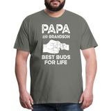 Papa and Grandson Best Buds for Life Men's Premium T-Shirt - asphalt gray